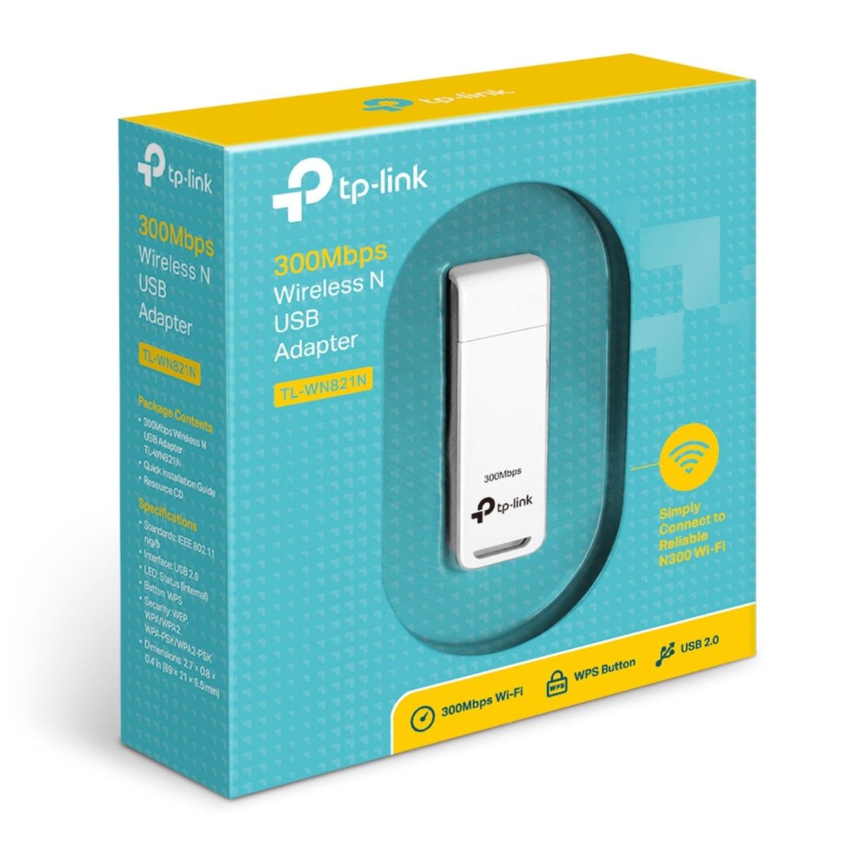 TP LINK - Adaptador Usb Inalámbrico N 300mbps Tp-link Tl-wn821n