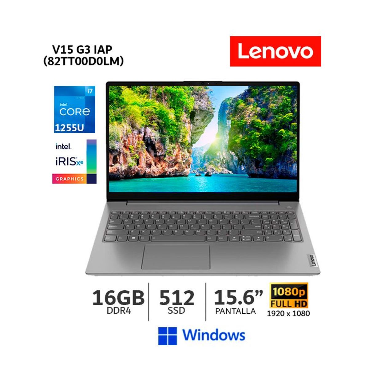 LENOVO - Lenovo V15 G3 IAP Core i7-1255u 16Gb DDR4 Bus 3200 - 512Gb SSD - 15.6" FHD - Wind (82TT00D0LM)