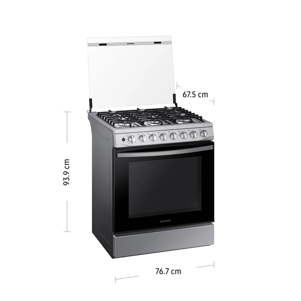 SAMSUNG - Cocina Samsung a Gas 6 hornillas NX52T5311PS,Black Smog