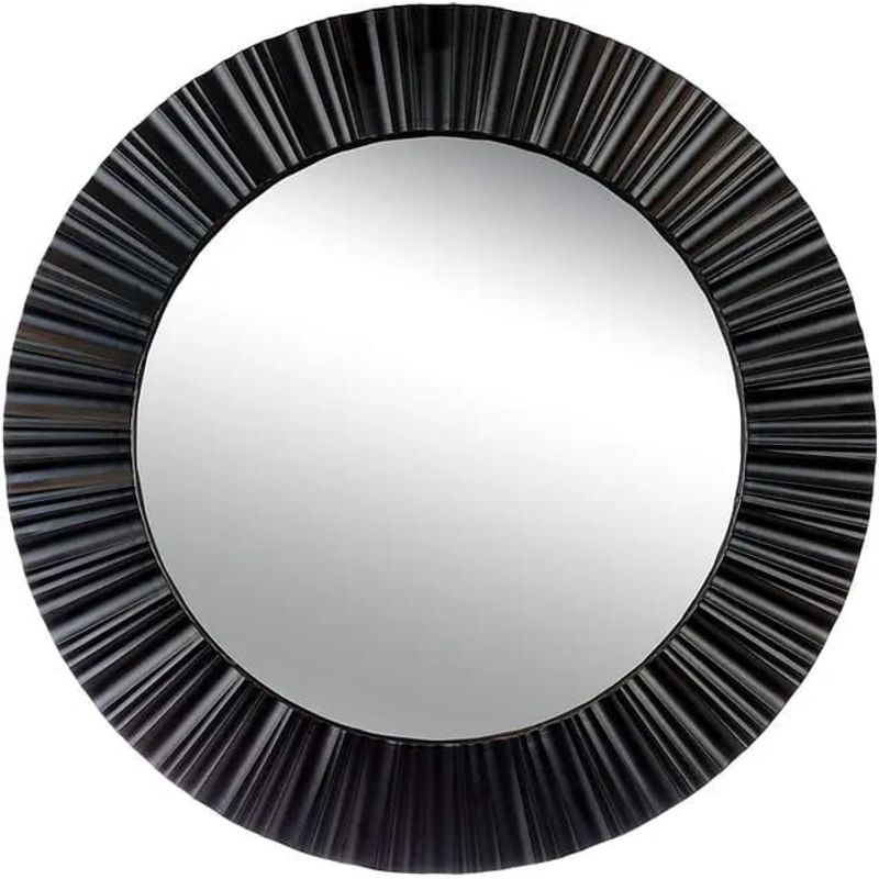 GREEN HOUSE - ESPEJO CIRCULAR COLOR NEGRO MATERIAL FIBRA DE VIDRIO