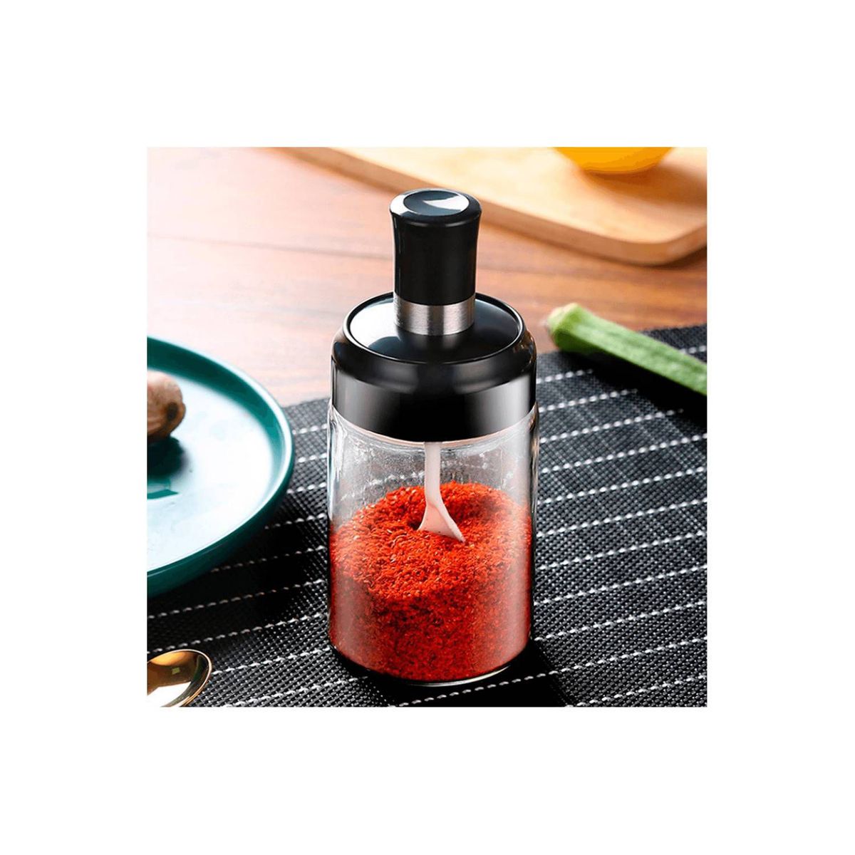 GENERICO - Set x 5 Condimenteros Especieros de Cucharita Frascos Vidrio