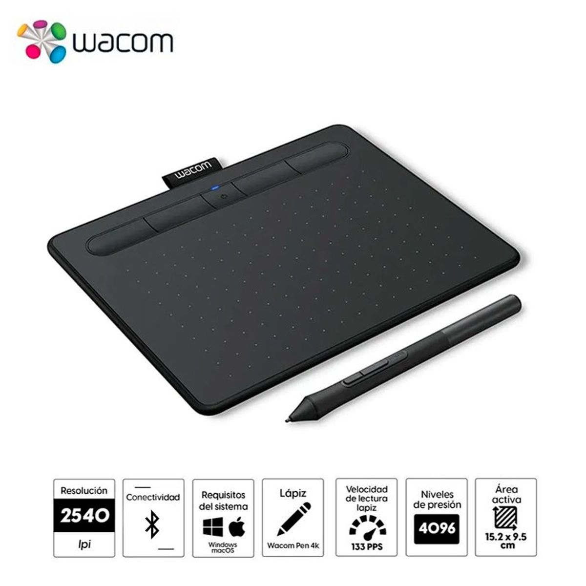 WACOM - Tableta Grafica Wacom Intuos S Bluetooth Black CTL4100WLK0