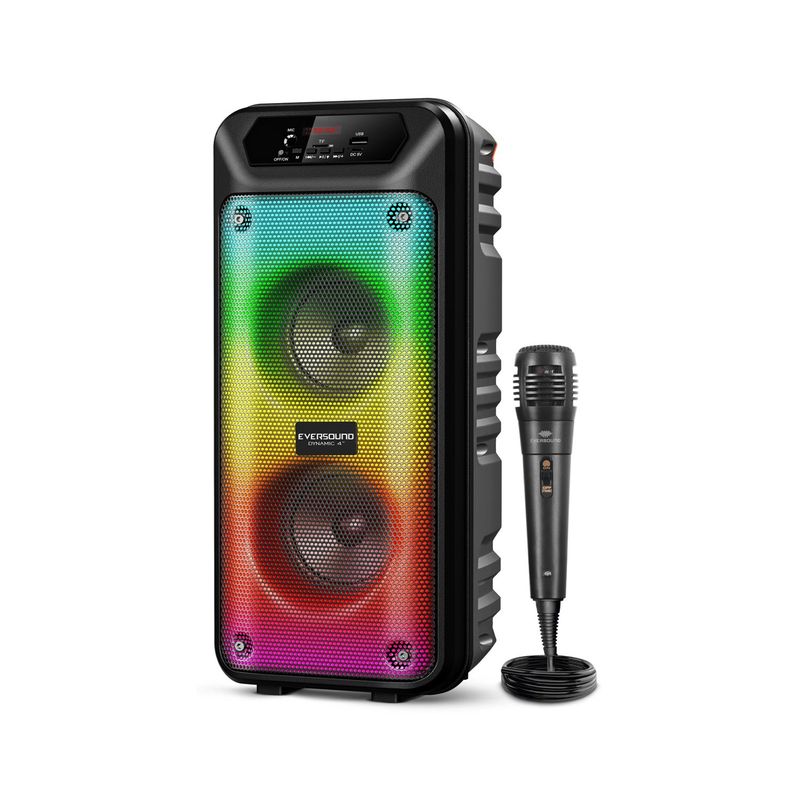 EVERSOUND - Parlante portátil Eversound EV5004DYNAMIC4 luces LED con micrófono