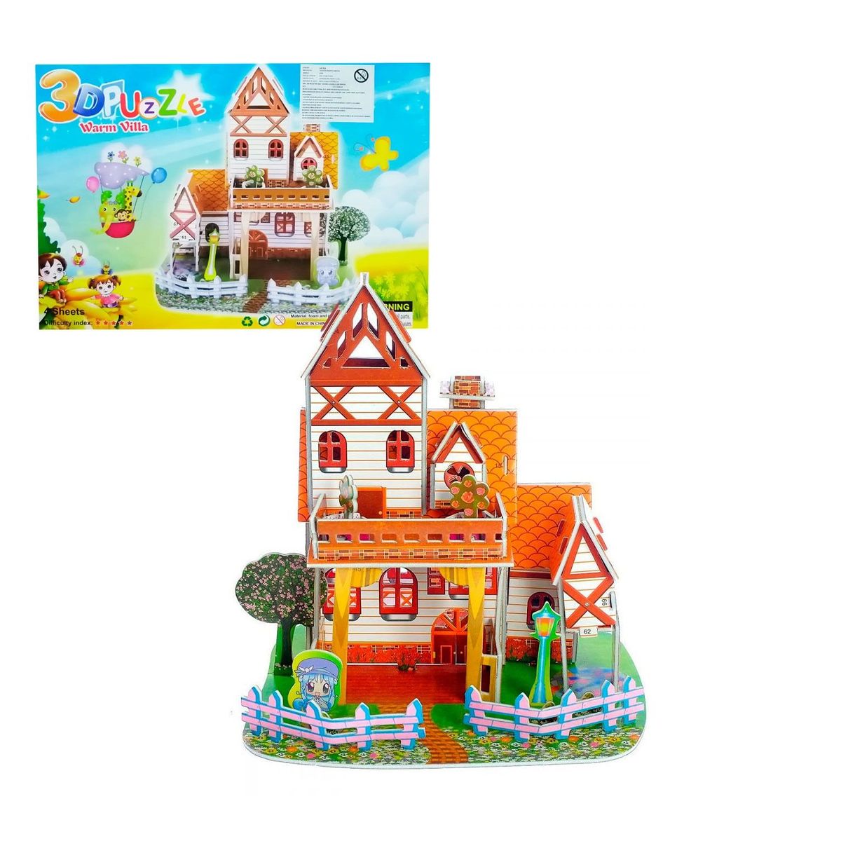 GENERICO - Rompecabezas 3D de Cartón Casas Modelos Aleatorios X1