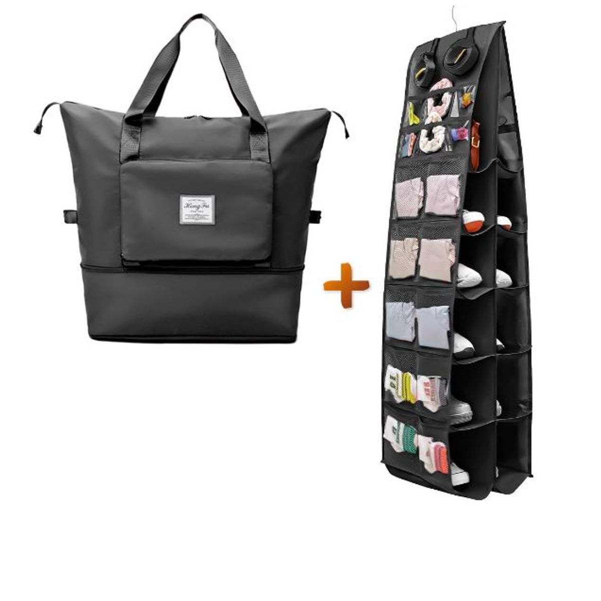 GENERICO - Bolso de Viaje Plegable Expandible NG Y Organizador Zapatos