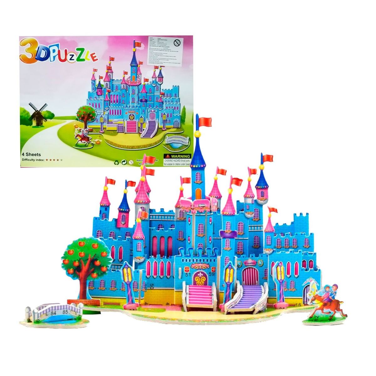 GENERICO - Rompecabeza 3D de Cartón Castillo Fantásticos X1 Aleatorio