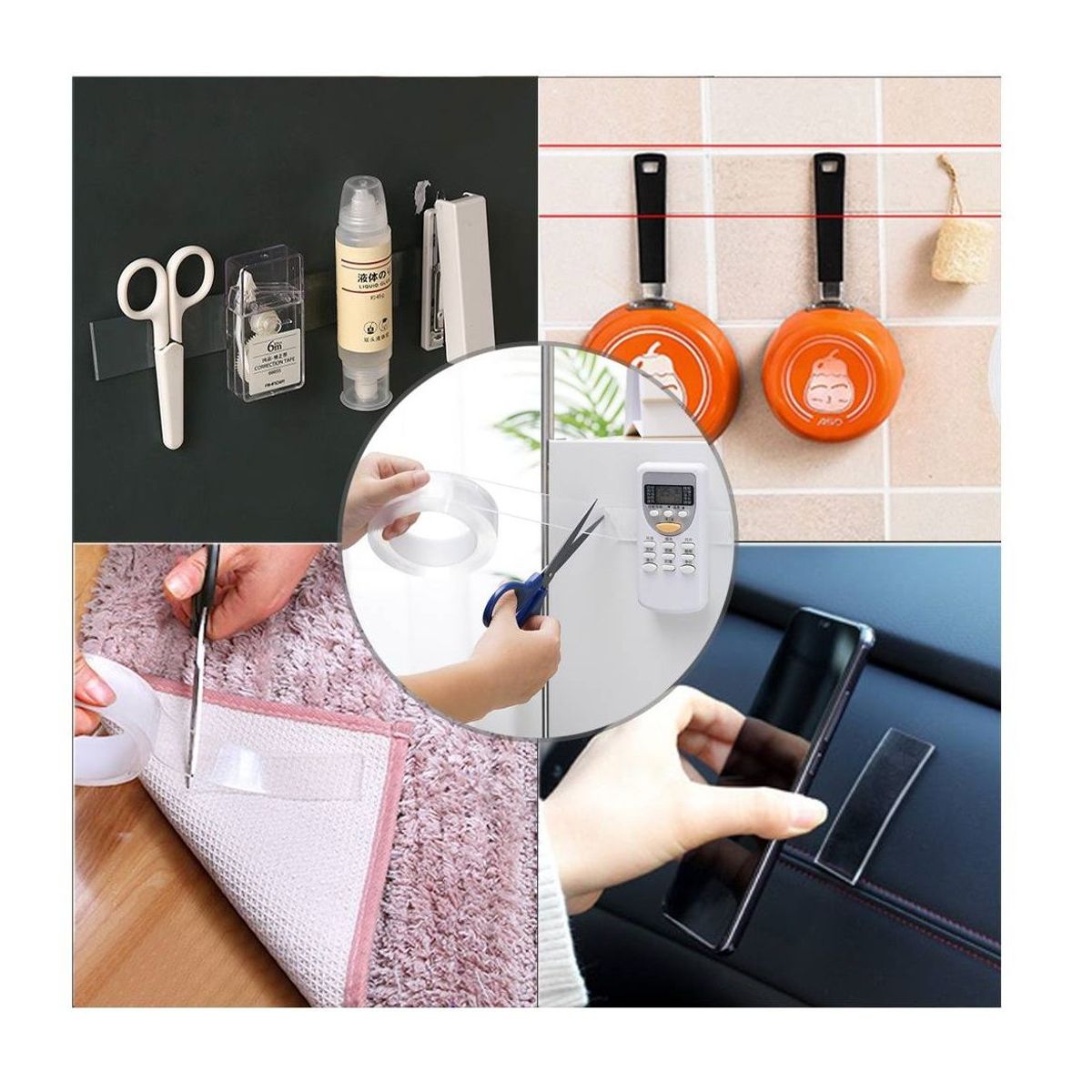 GENERICO - Cinta adhesiva doble cara de 3m transparente resiste agua