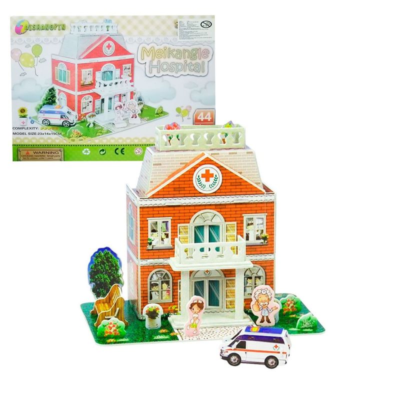 Rompecabezas 3D de Cartón Hospital Infantil para Niñas GENERICO