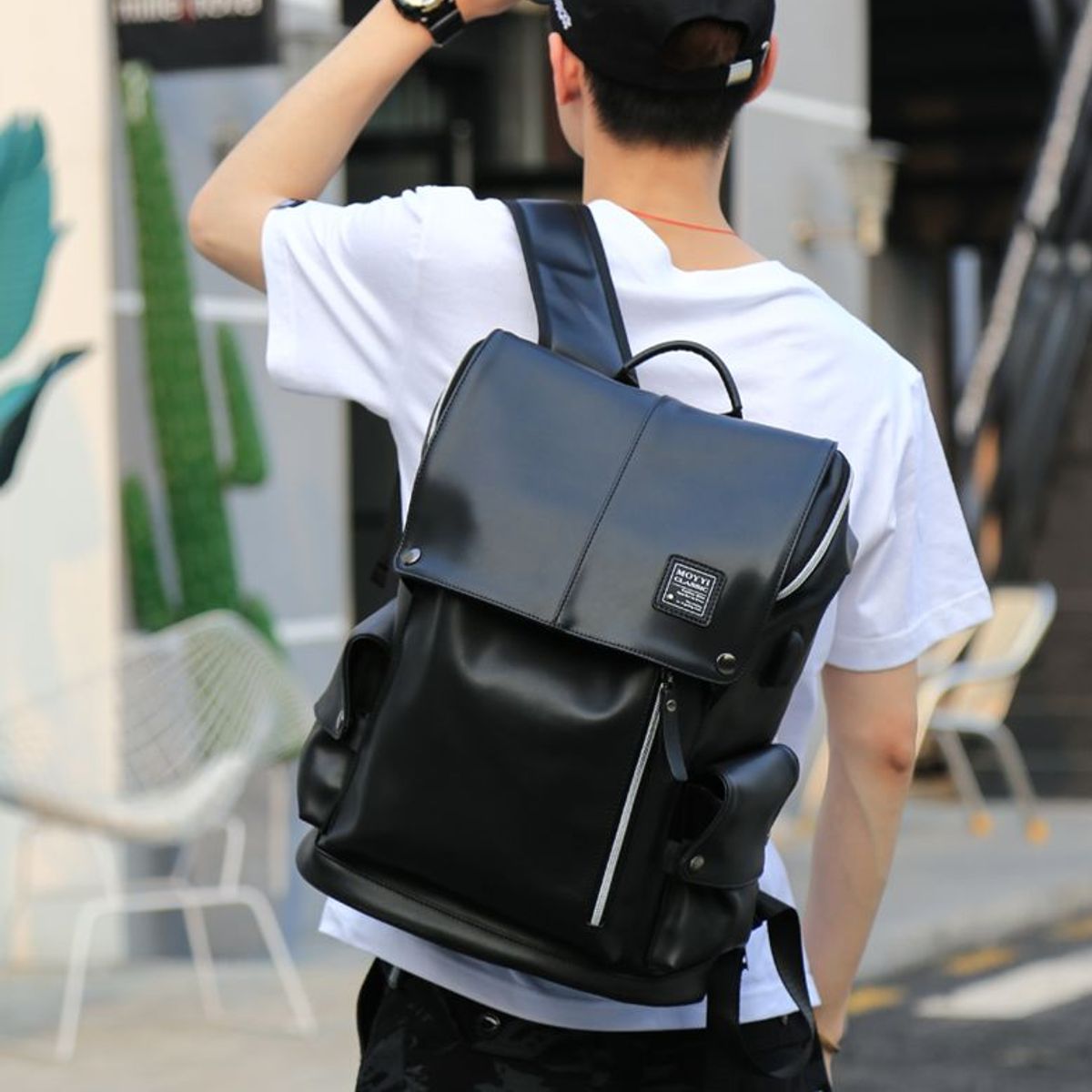 GENERICO - Mochila Cuero Impermeable Viajera Elegante de Alta Capacidad