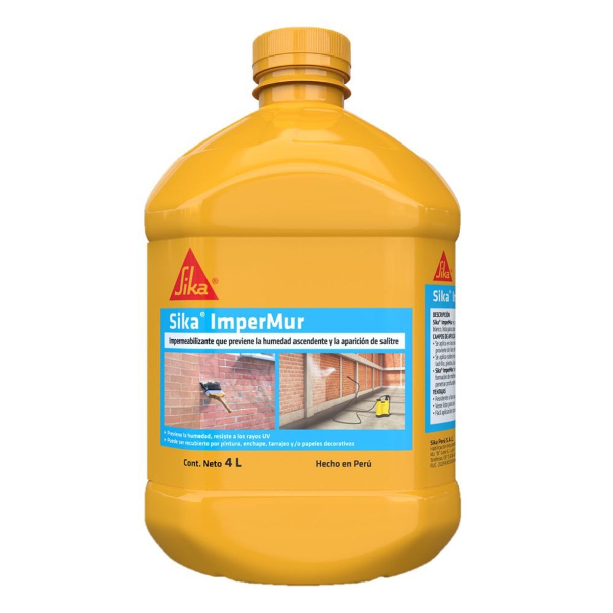 SIKA - Resina Impermeabilizante para Muros con salitre Sika ImperMur 4L