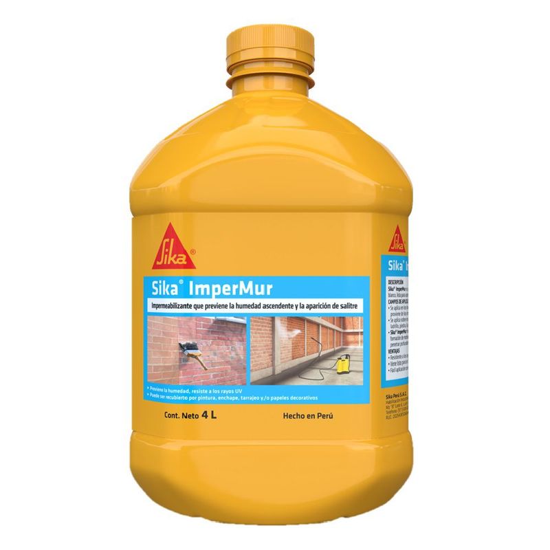 SIKA - Resina Impermeabilizante para Muros con salitre Sika ImperMur 4L