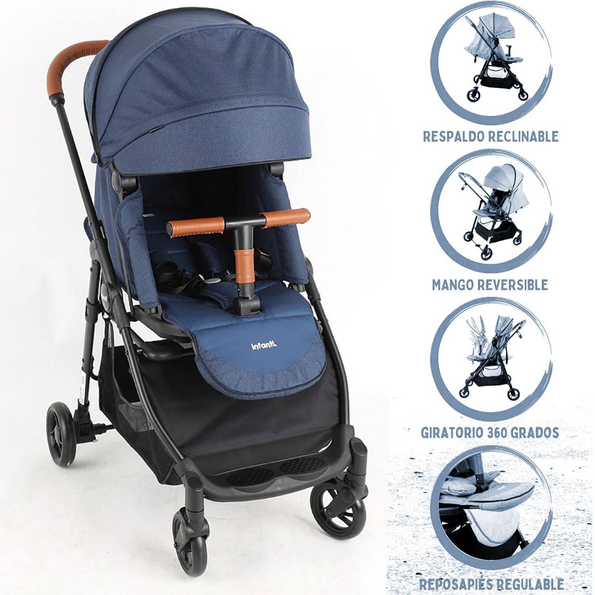 INFANTI - Coche Cuna de Paseo INFANTI «ZURI 360» Azul