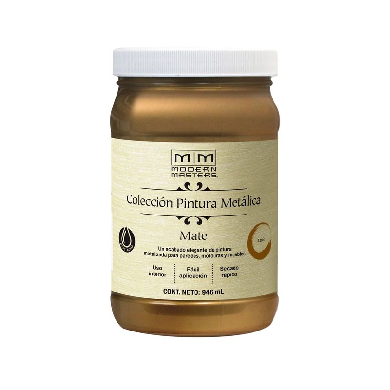 RUST OLEUM - Modern Master Pintura Metálica Esmalte Acrílico Latón Mate 946 mL