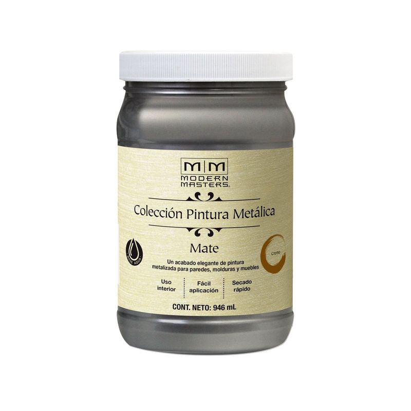 RUST OLEUM - Modern Master Pintura Metálica Esmalte Acrílico Cromo Mate 946 mL