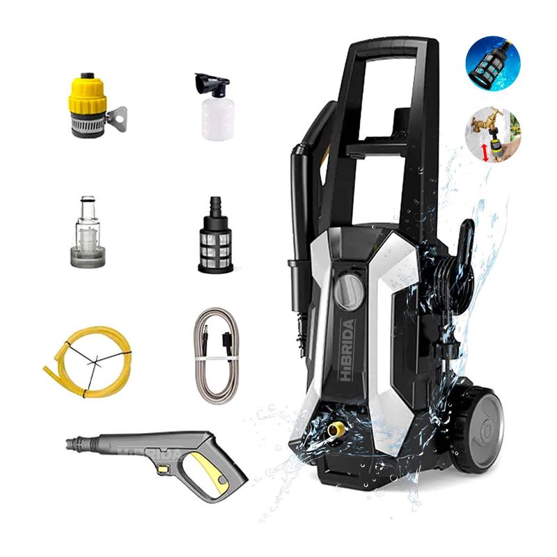 GENERICO - HIDROLAVADORA DE 1600W ALTA PRESIÓN CARWASH LAVADO AUTO - HIDRO-1600W
