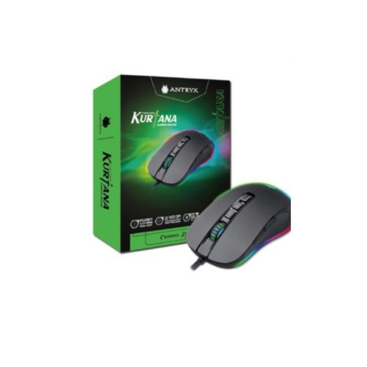 ANTRYX - MOUSE GAMER ANTRYX CHROME STORM KURTANA DPI 12400 RGB AGM-6200K