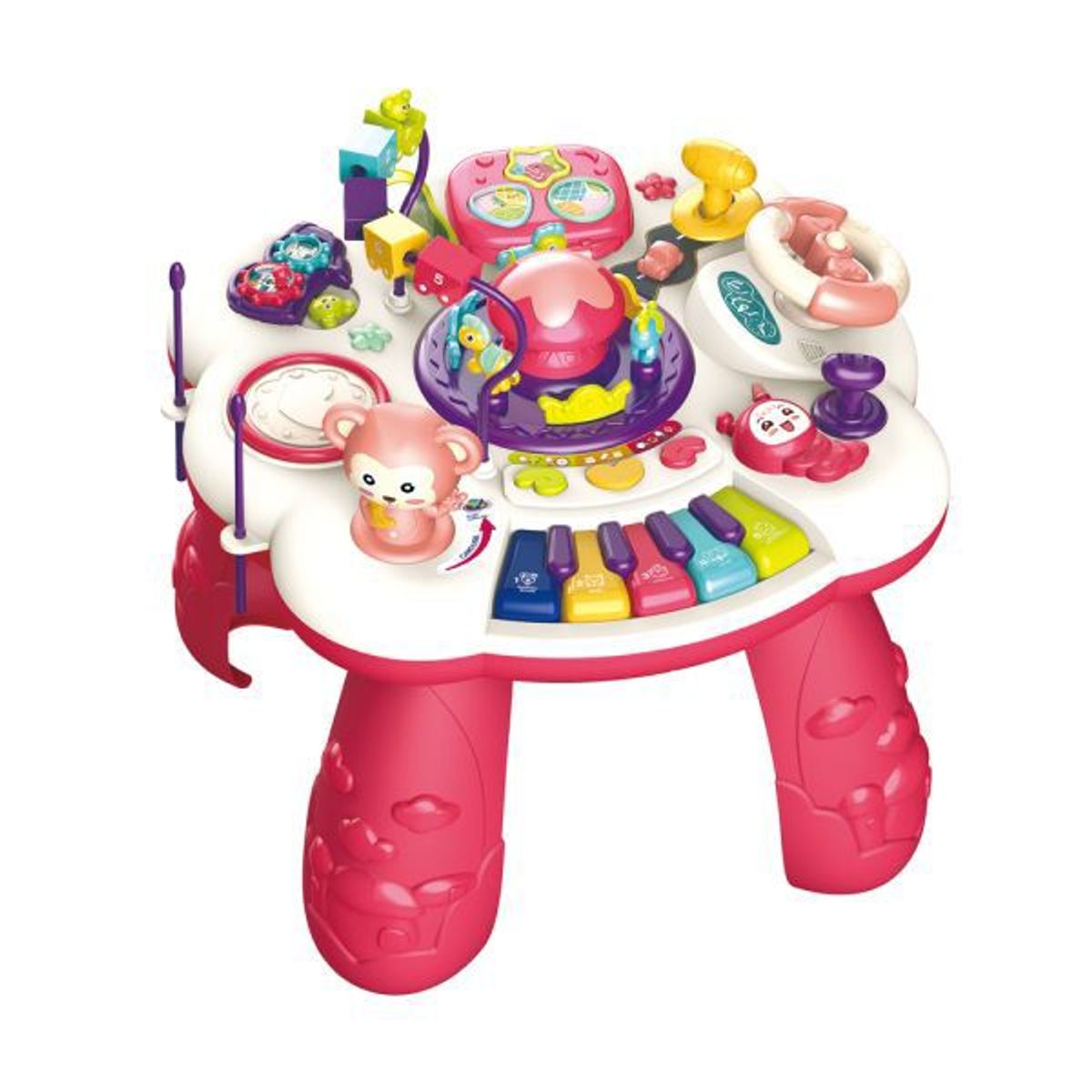 GENERICO - Mesa educativa de actividades luces y sonidos Rosado