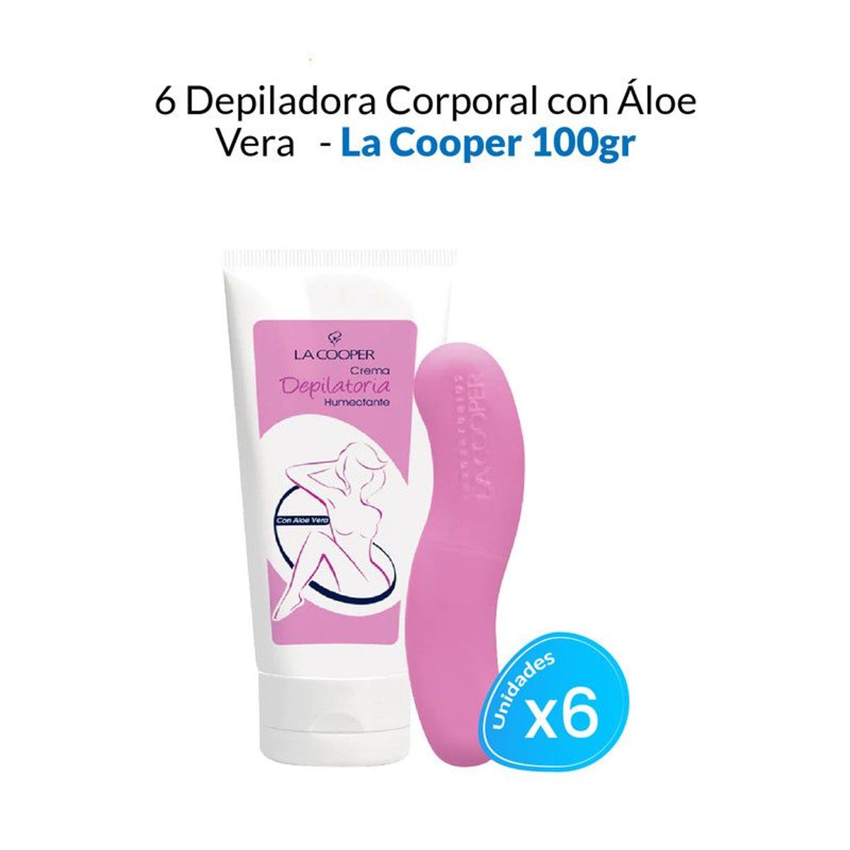 GENERICO - 6 Depiladora Corporal con Áloe Vera - La Cooper 100gr