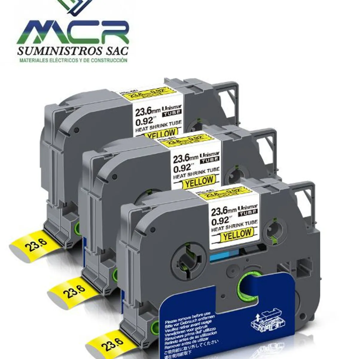 GENERICO - cinta termocontraible para rotulador brother de 24mm AMARILLO