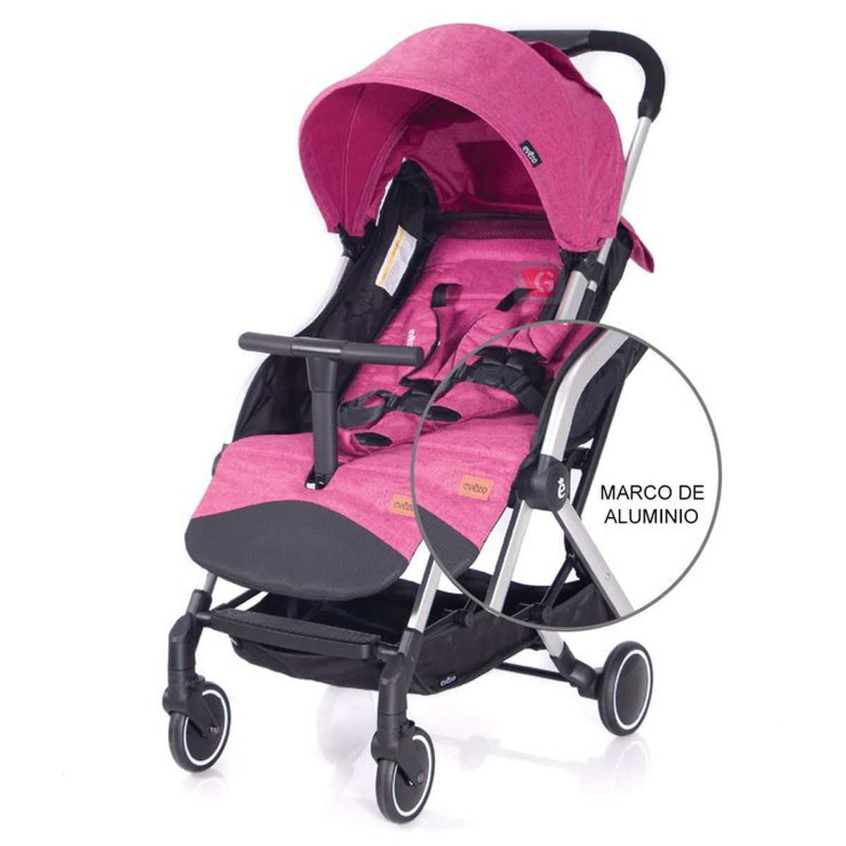 EVEZO - Coche Maleta AVENTIR Aluminio Evezo Rosado