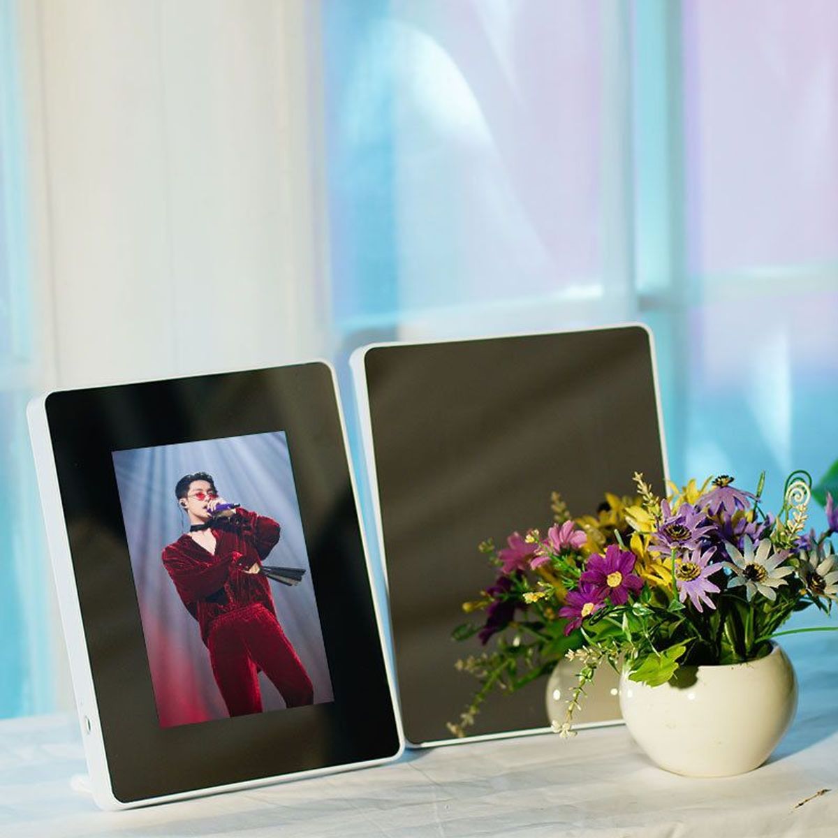 GENERICO - Espejo Magico Porta Foto Magic Mirror para Regalo