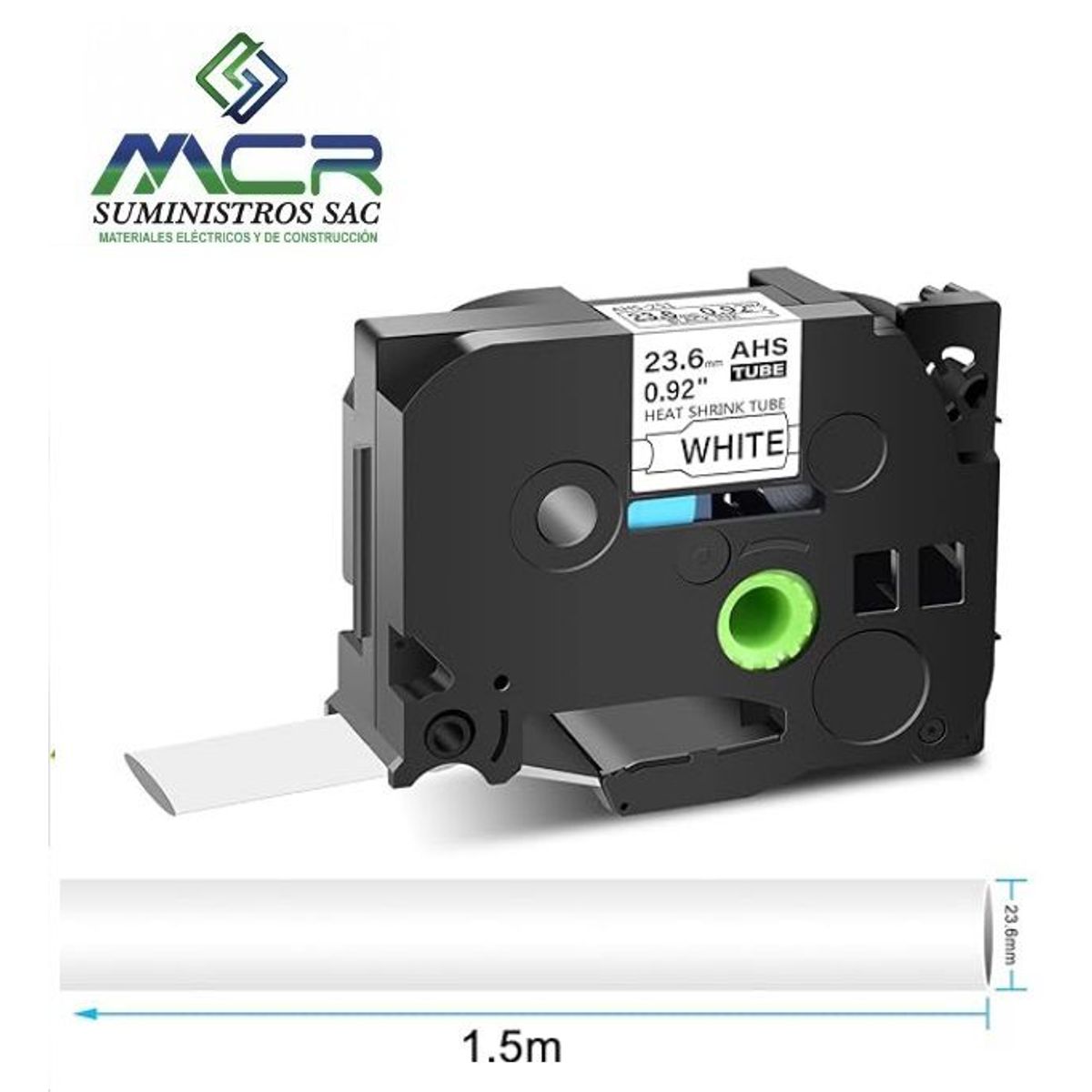 GENERICO - cinta termocontraible para rotulador brother de 24mm blanco