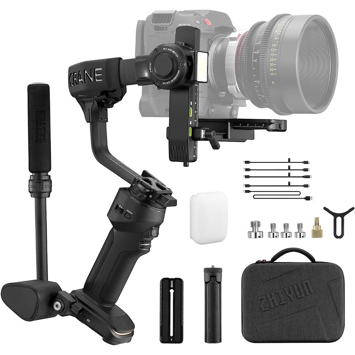 ZHIYUN - Estabilizador Zhiyun Crane 4 Combo, Cardan de 3 ejes para Cámaras DSLR