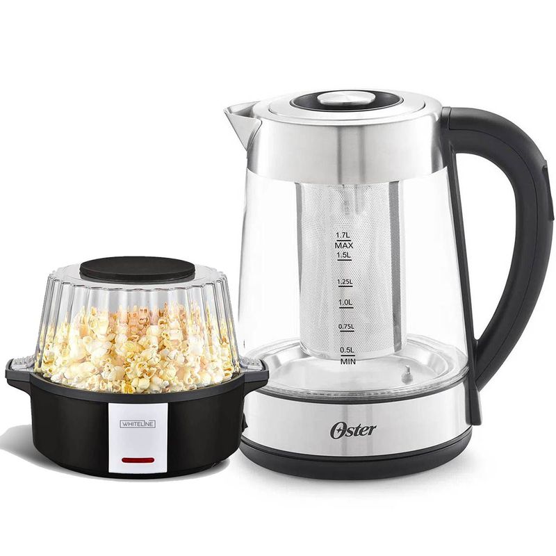 OSTER - Combo Hervidor Eléctrico Oster De Vidrio 17L BVSTKT8990 +Pop Corn