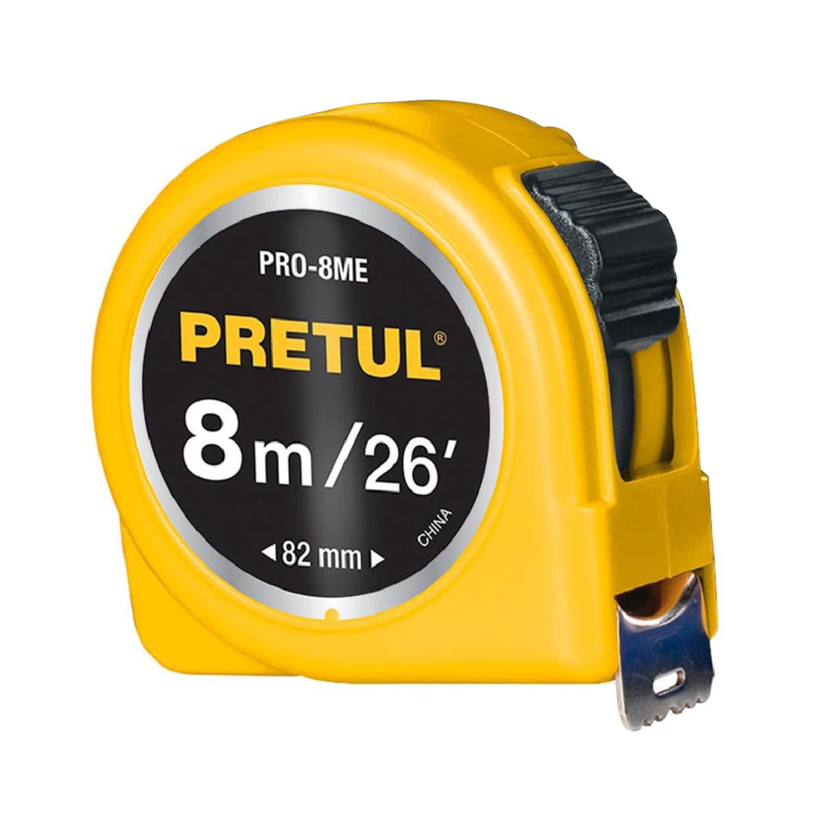 PRETUL - Wincha cinta métrica 8 m amarillo PRETUL