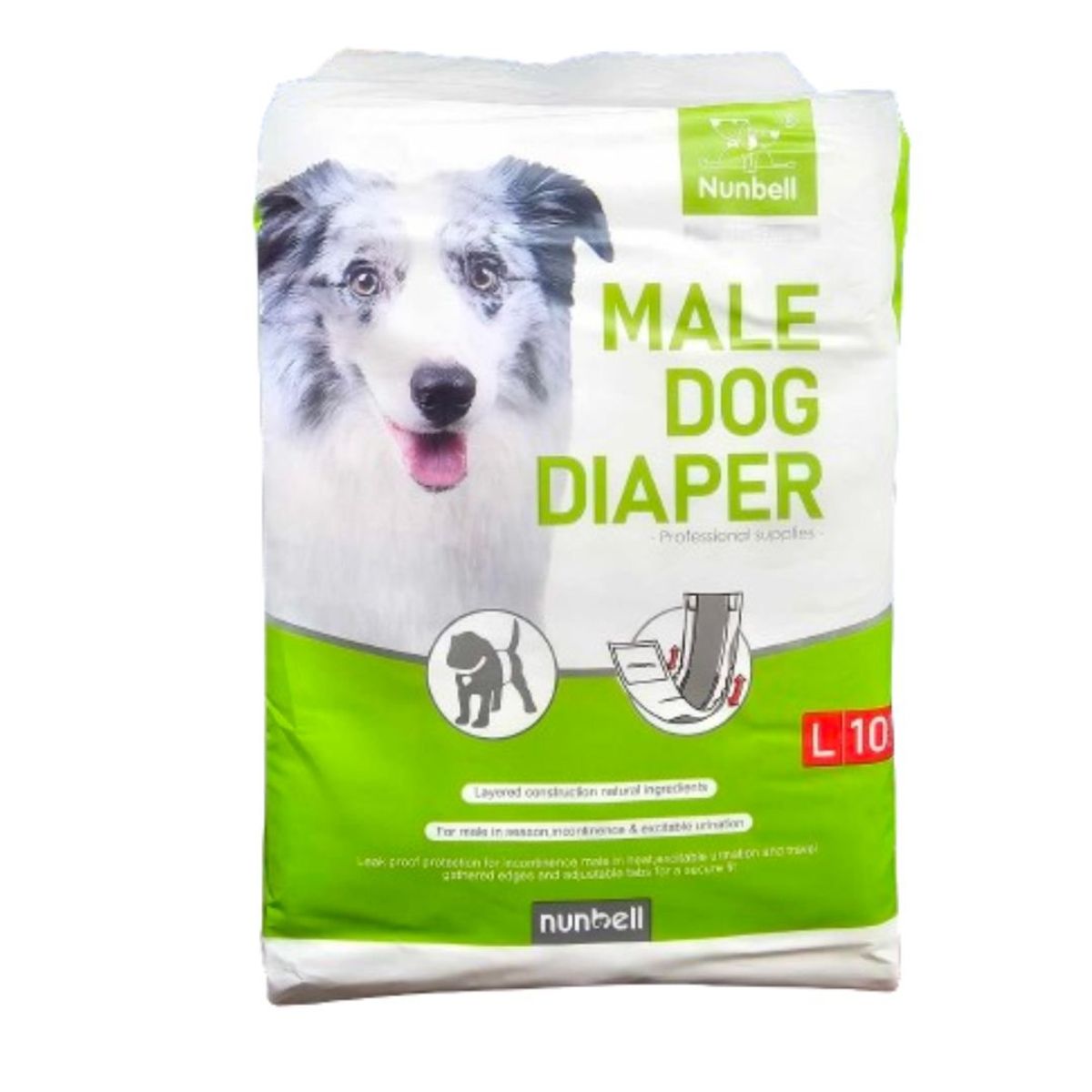 GENERICO - Pañal para perro macho L 80x20cm nunbell