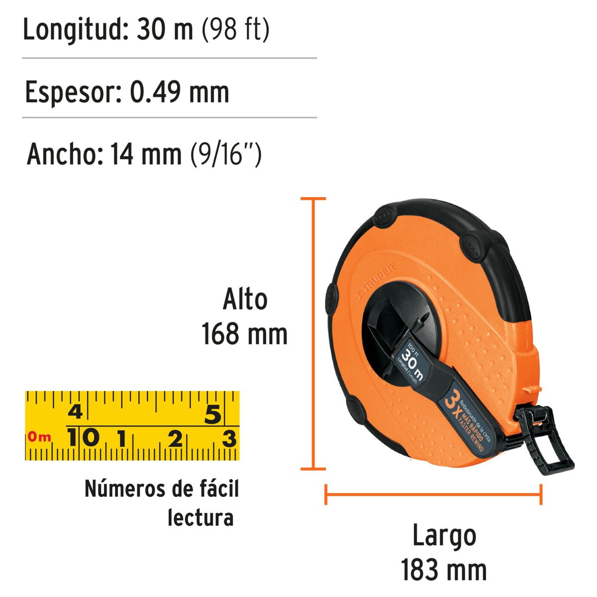 TRUPER - Wincha Cinta Métrica 30m Profesional TRUPER