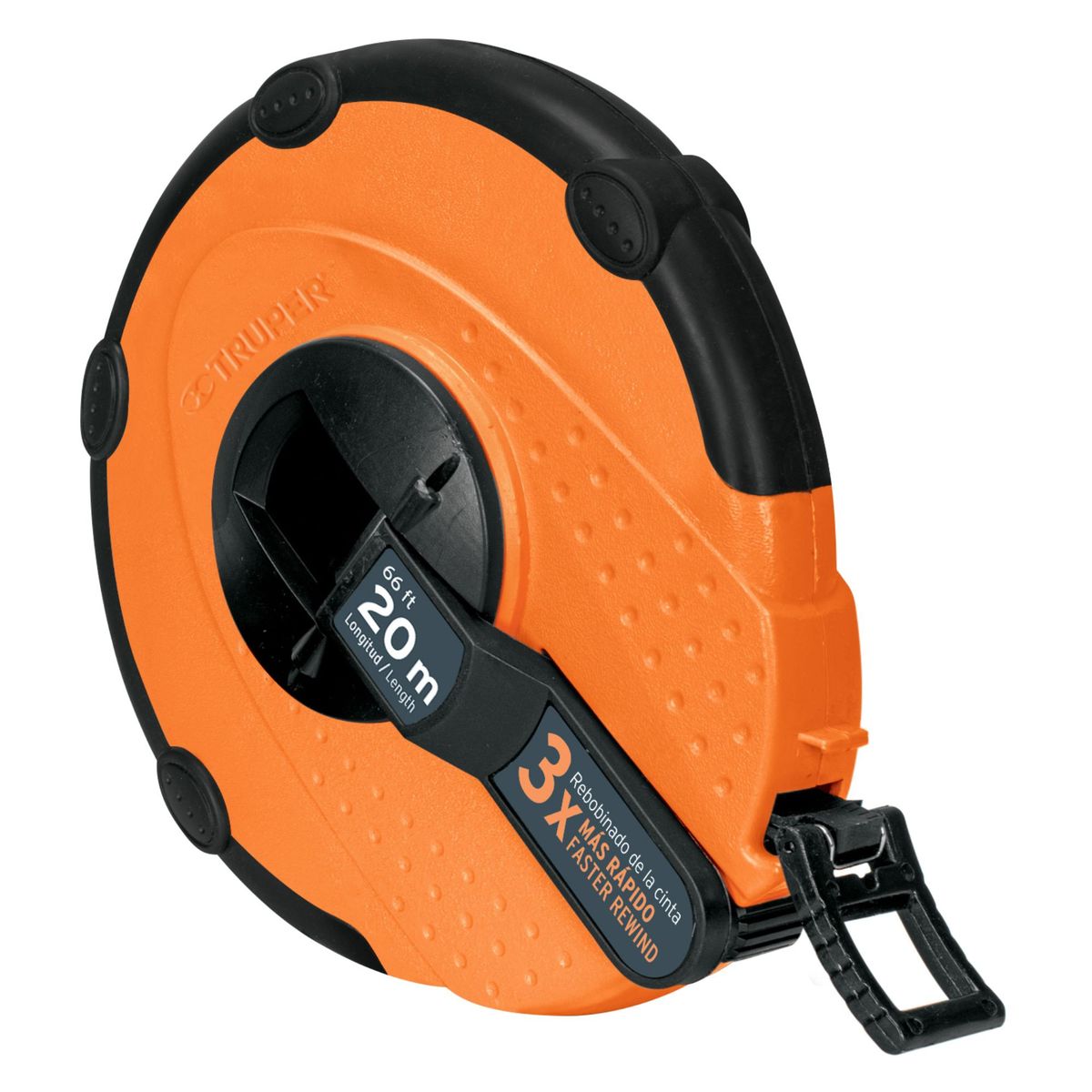 TRUPER - Wincha cinta métrica 20 m, Profesional, flexómetro fibra de vidrio