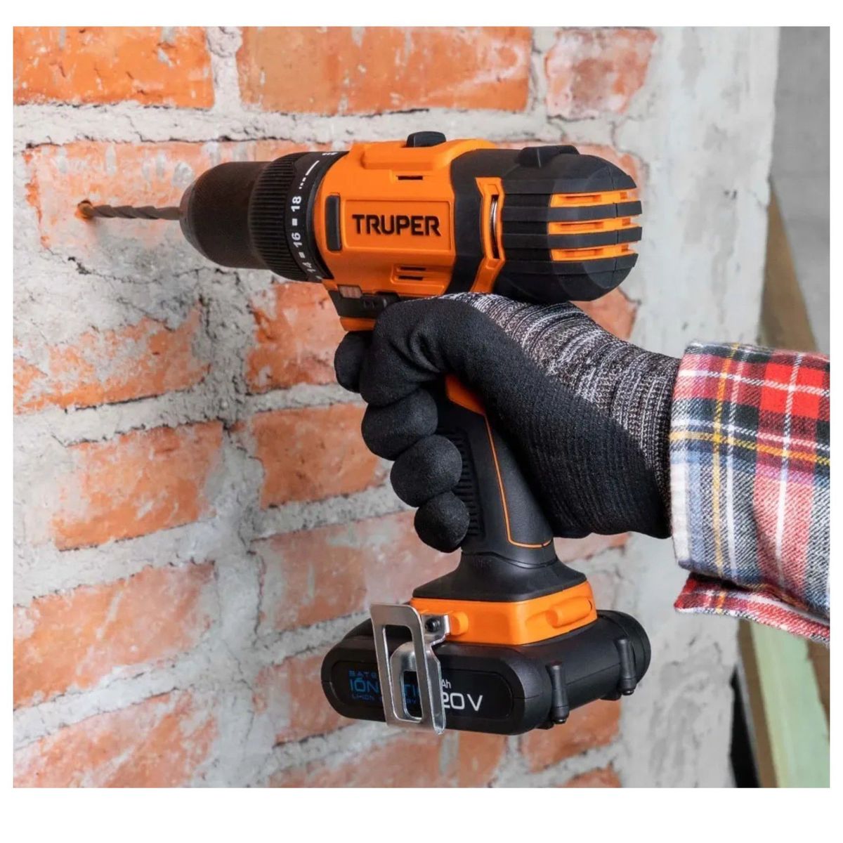 TRUPER - Taladro inalámbrico percutor 20V atornillador12V nivel laser maleta