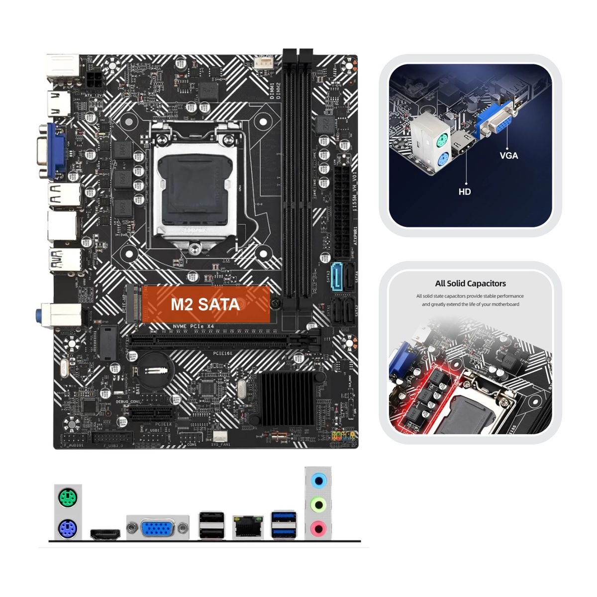 GENERICO - PLACA MADRE INTEL H61M BOX 2DA 3RA GEN LGA 1155 DDR3 M2 SATA