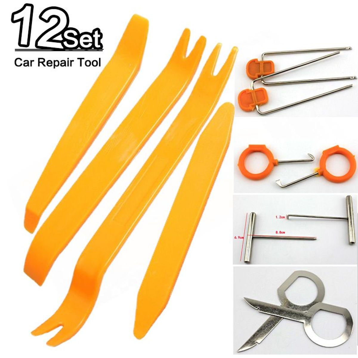 GENERICO - Kit 12 Herramientas Desarmar Panel Desmontar Tablero Auto