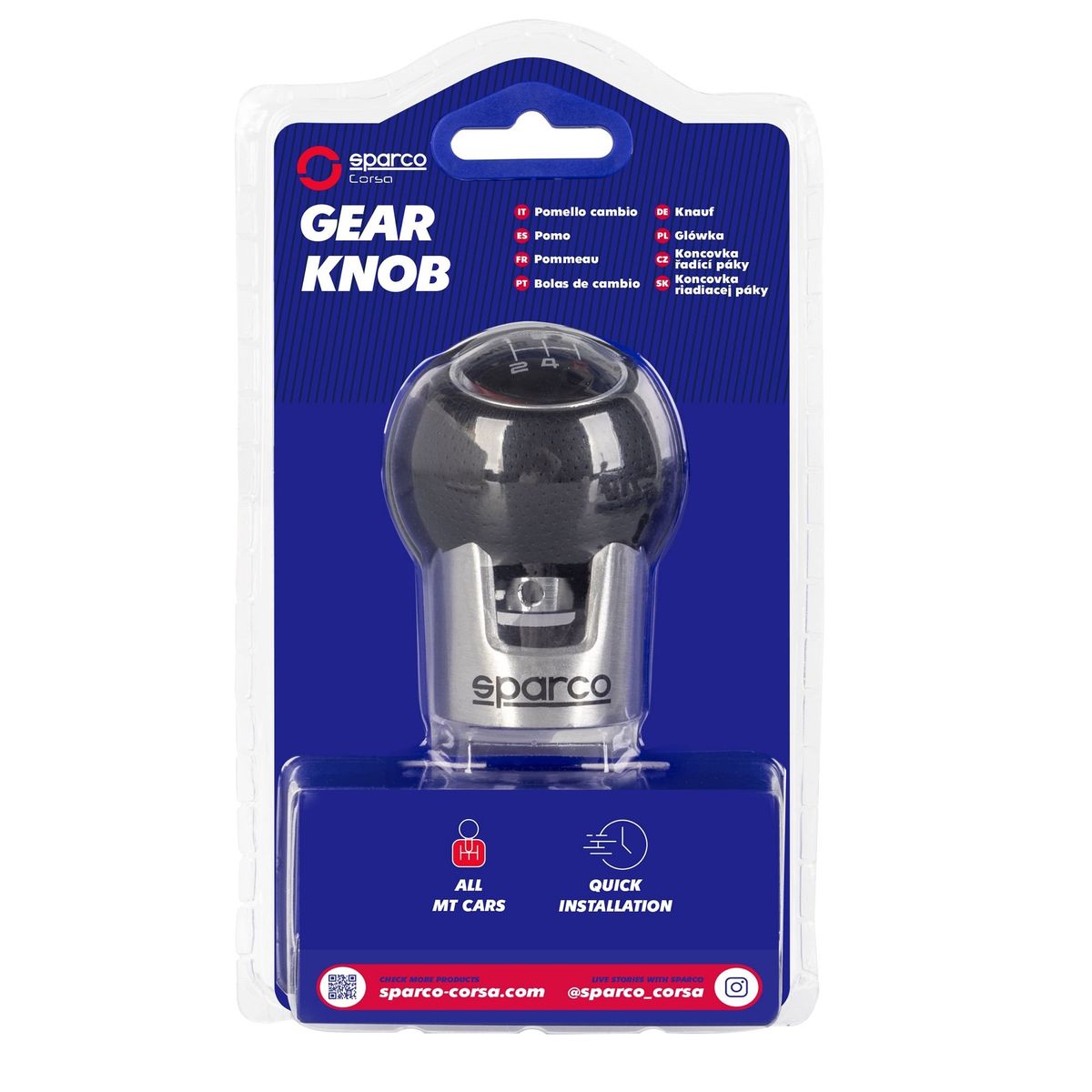 GENERICO - Perilla Pomo Auto Pro Corsa Sparco Spc0105bk