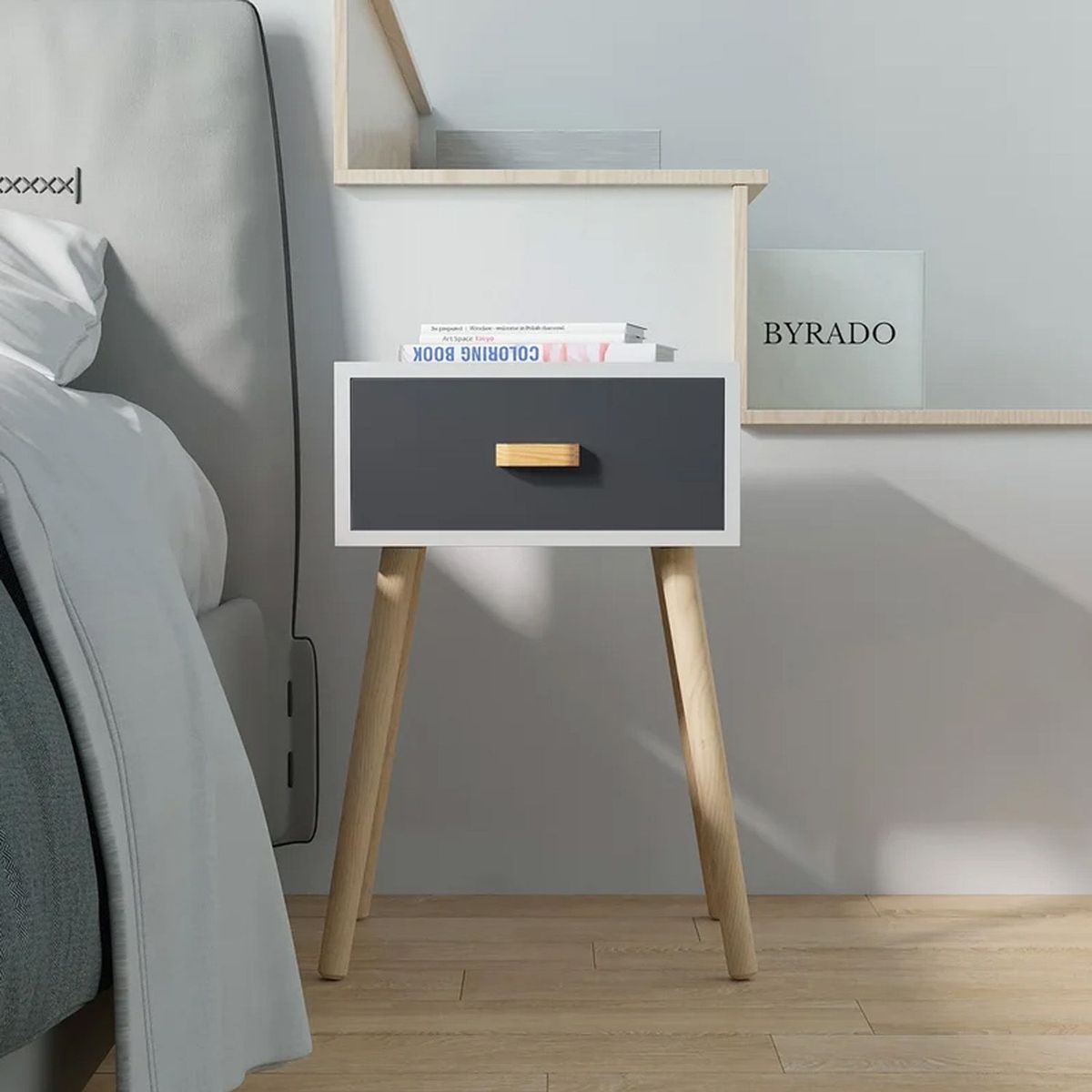 VENTITAS HOME - Velador Vintage Paula Ventitas Home Blanco y Plomo