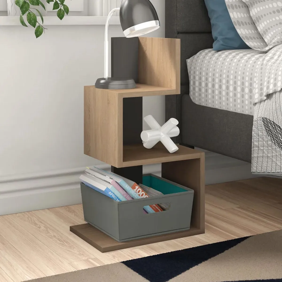 VENTITAS HOME - Velador Mesa Auxiliar Donella Ventitas Home Espresso y Plomo