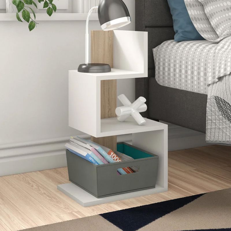 VENTITAS HOME - Velador Mesa Auxiliar Donella Ventitas Home Blanco y Espresso