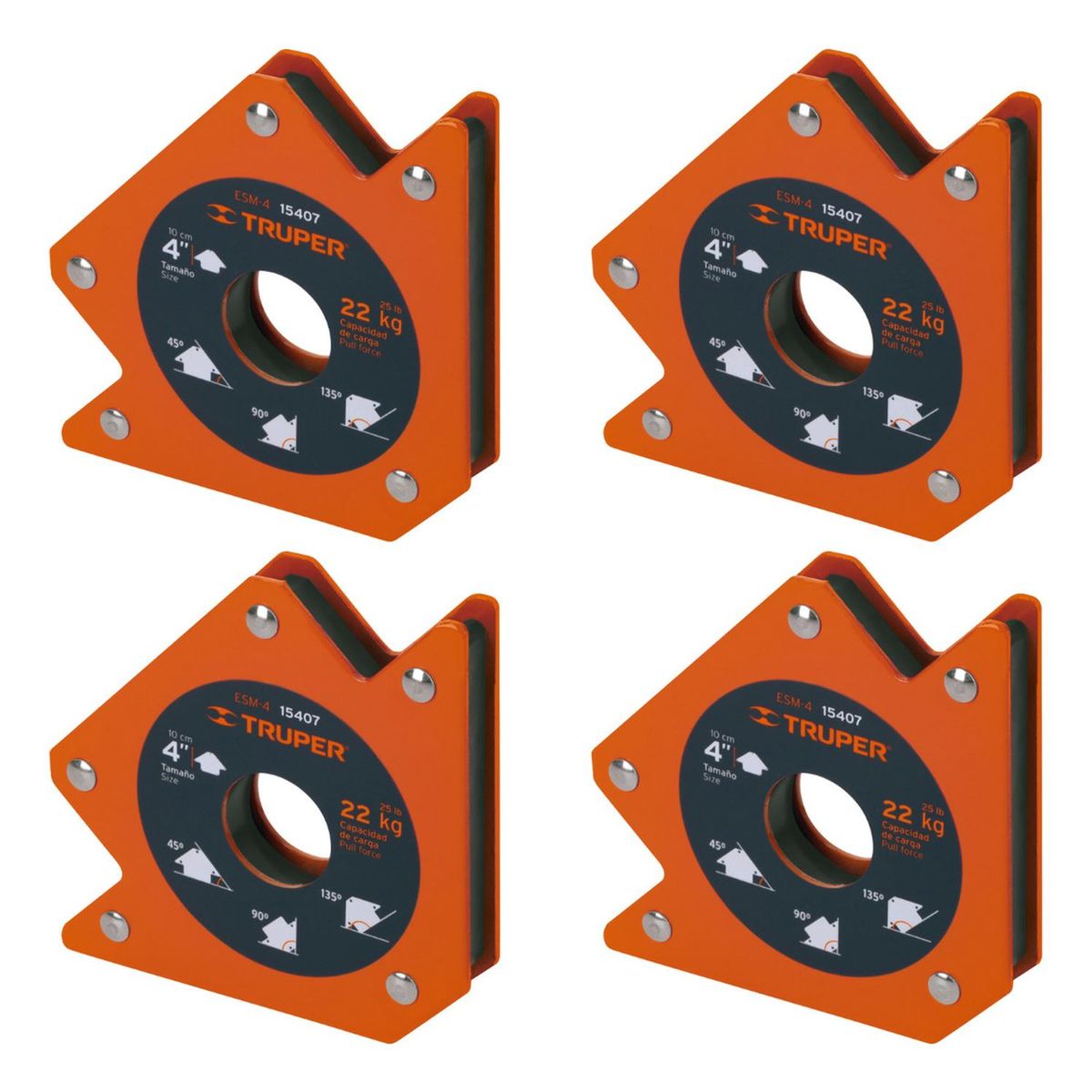  Escuadra magnética 4" para soldar x 4 unidades capacidad 22 kg truper, marca TRUPER - Foto Principal