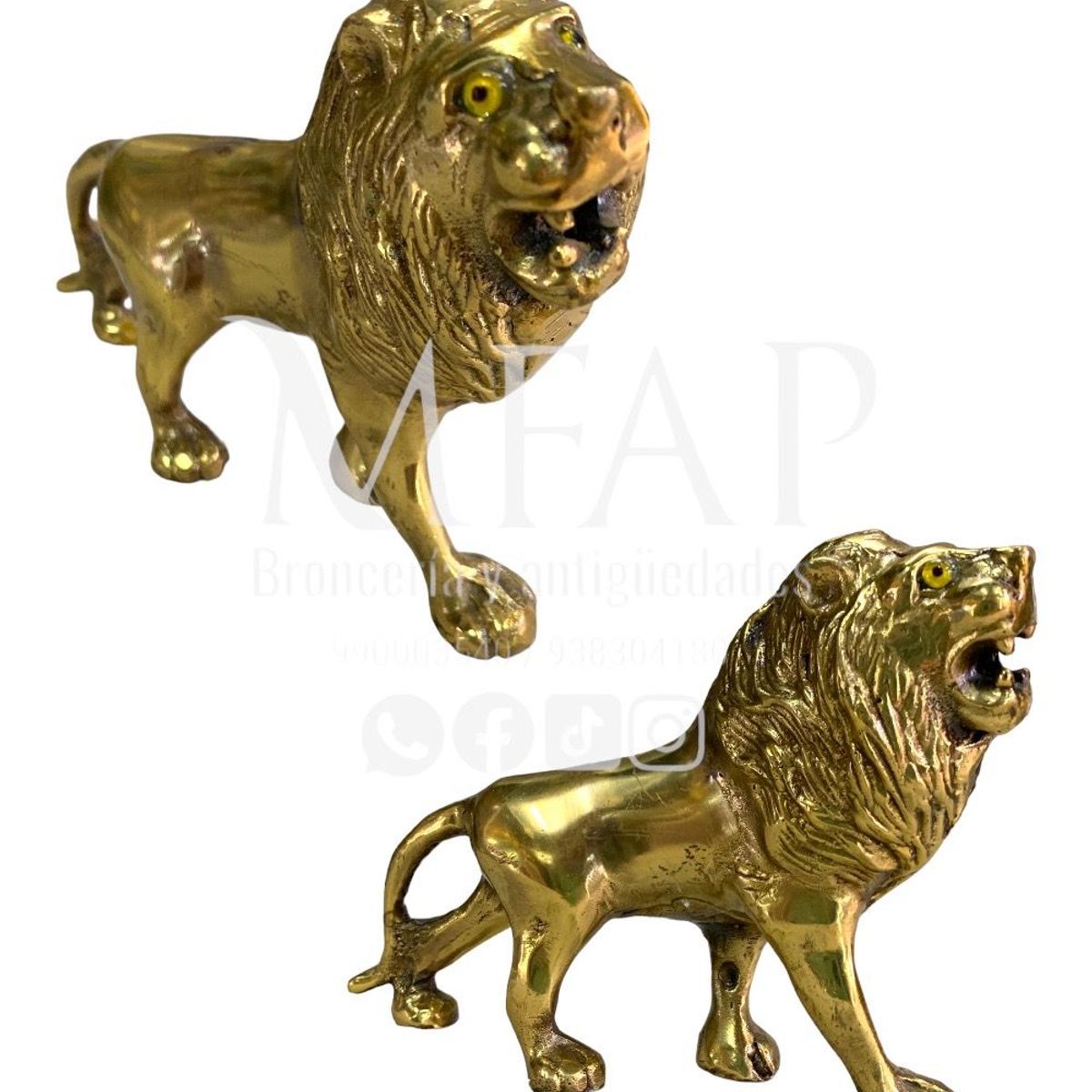 MFAP BRONCERIA Y ANTIGUEDADES - Leon de bronce 9 cm de alto