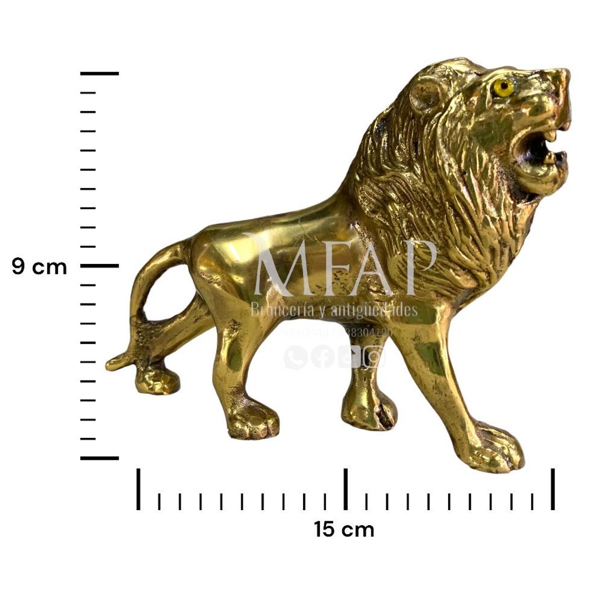 MFAP BRONCERIA Y ANTIGUEDADES - Leon de bronce 9 cm de alto