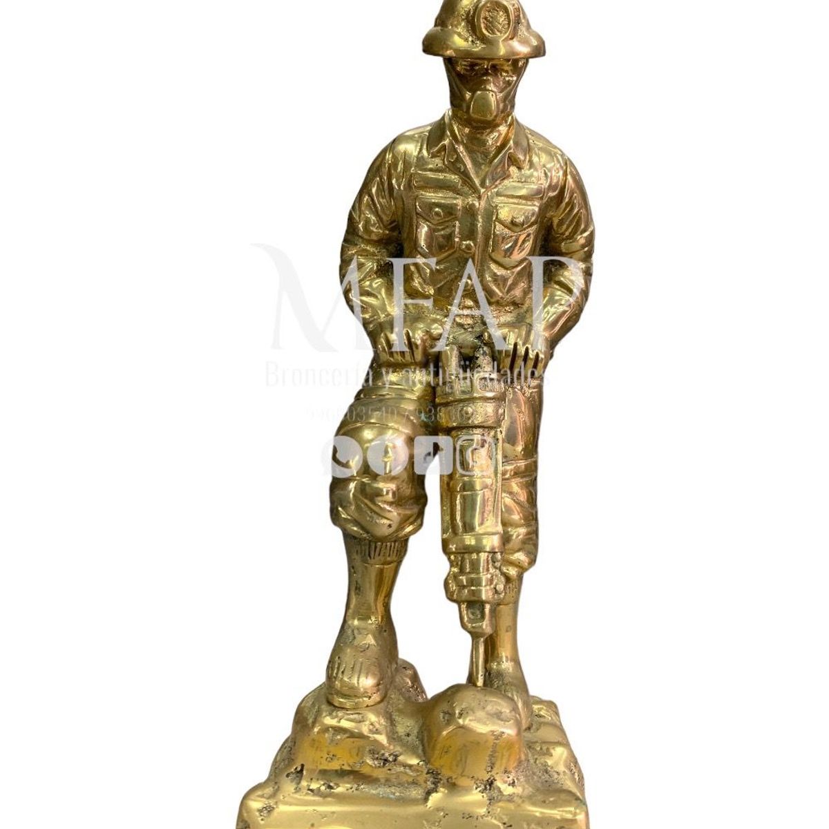 MFAP BRONCERIA Y ANTIGUEDADES - Minero taladrando el piso de bronce