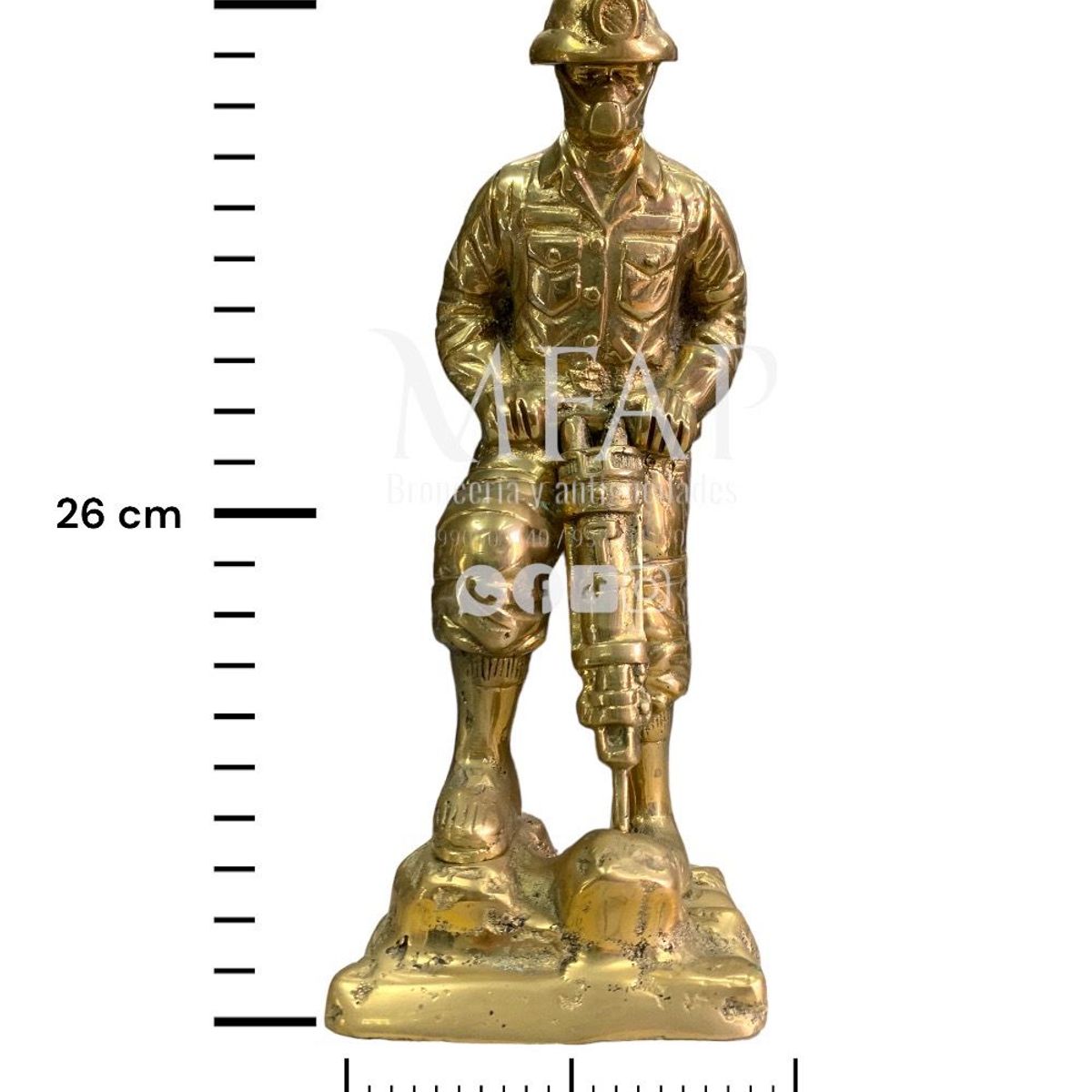 MFAP BRONCERIA Y ANTIGUEDADES - Minero taladrando el piso de bronce