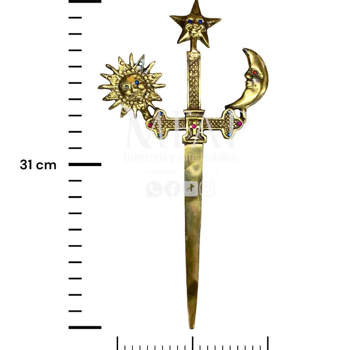 MFAP BRONCERIA Y ANTIGUEDADES - Espada de bronce 31 cm de alto