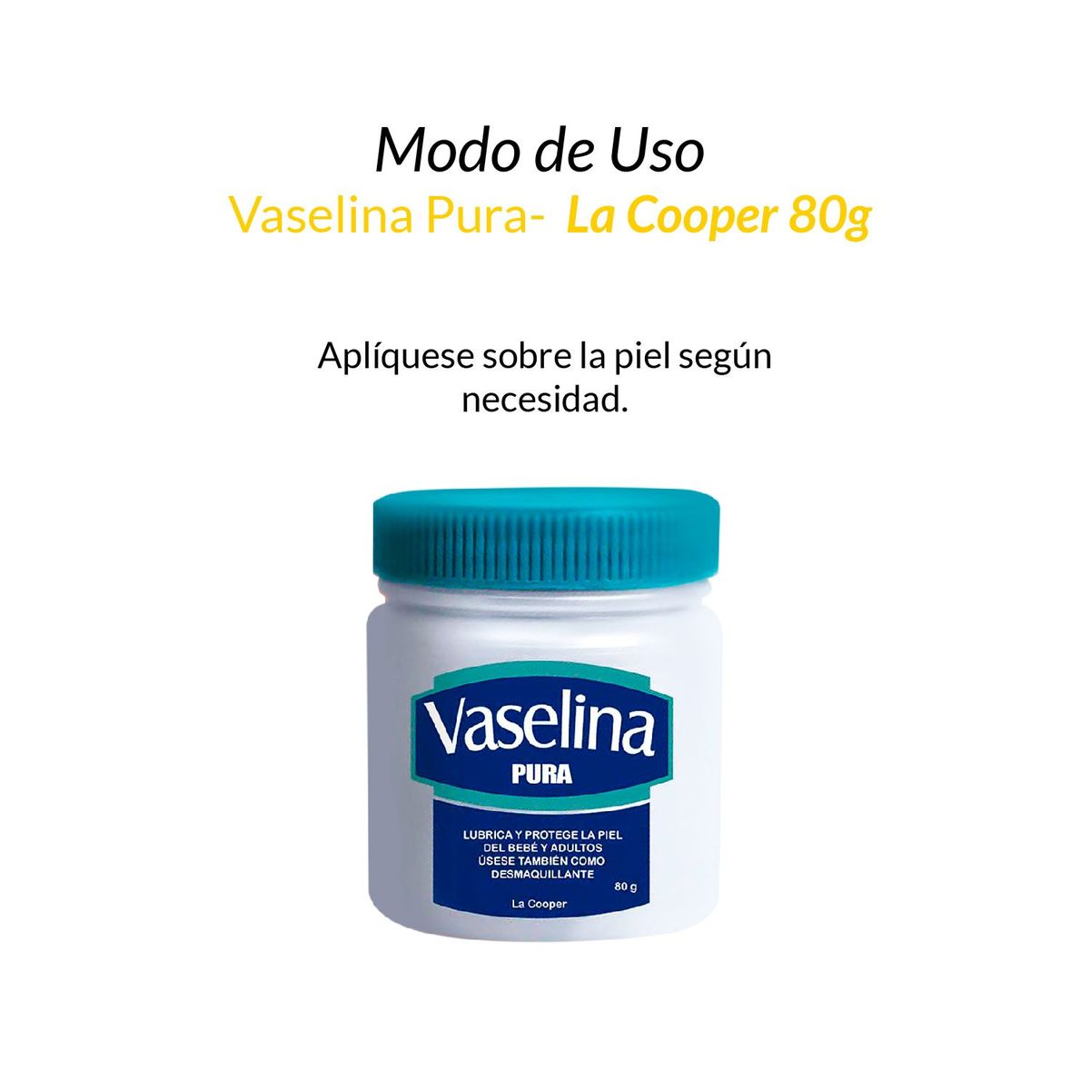 GENERICO - 3 Vaselina Pura La Cooper x 15g