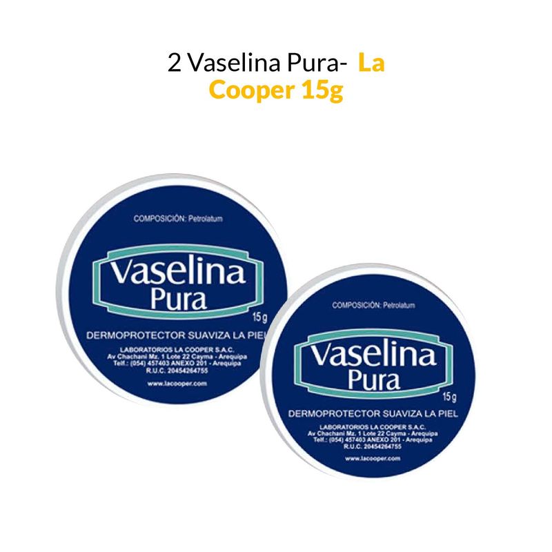 GENERICO - 2 Vaselina Pura La Cooper x 15g