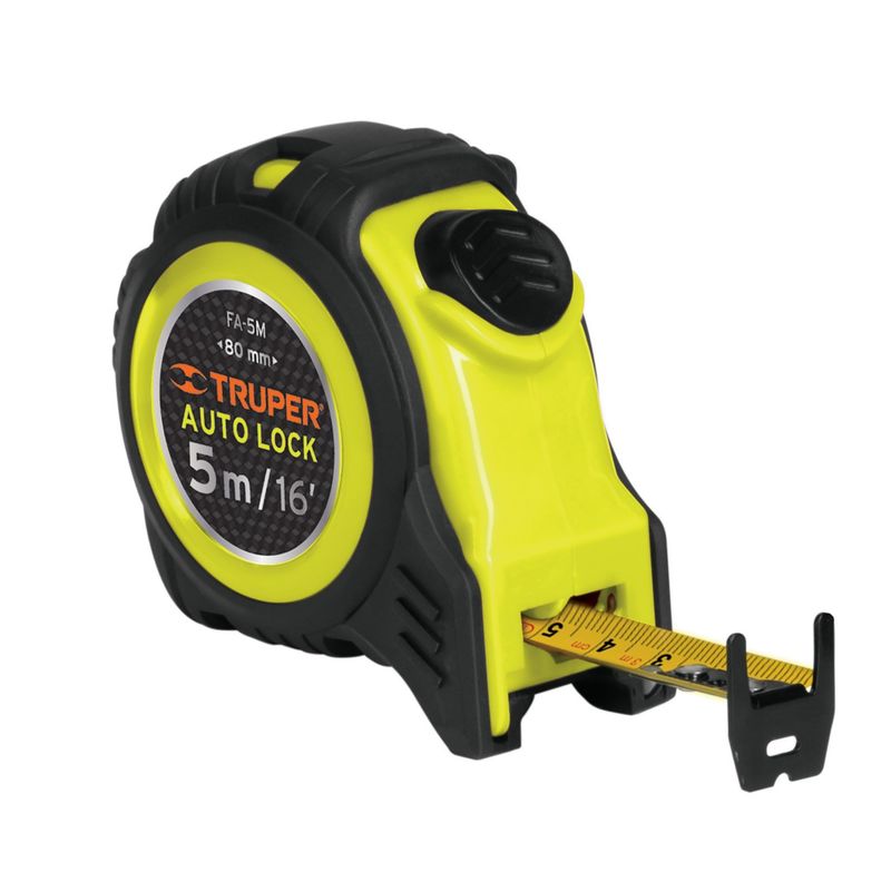 TRUPER - Wincha 5m Flexómetro freno automático contra impactos cinta 19mm