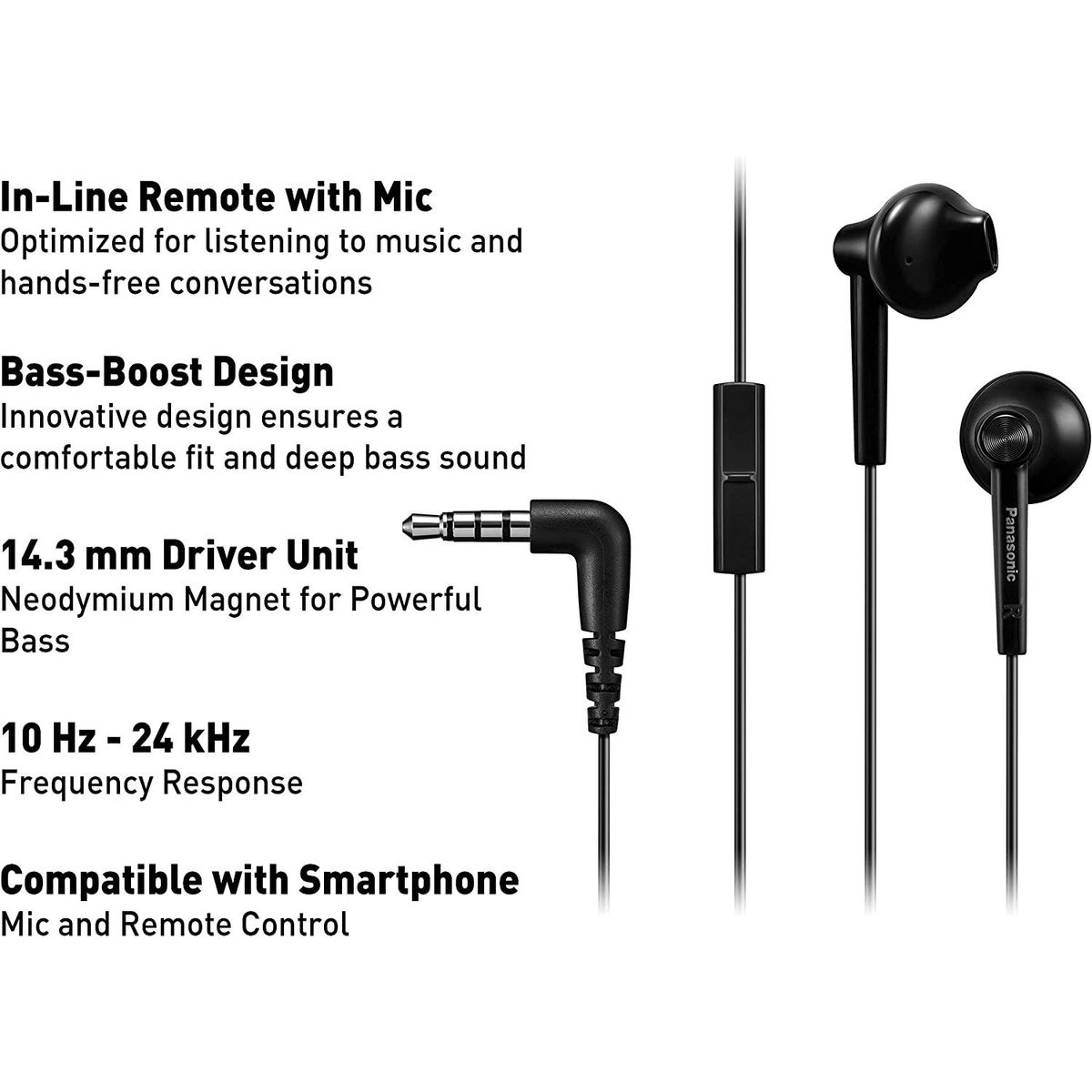 PANASONIC - Audífonos in Ear Panasonic RP-TCM55- Negro
