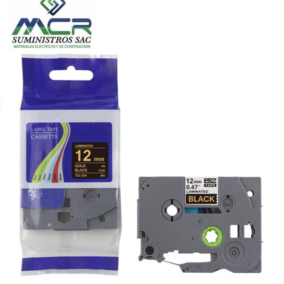 GENERICO - cinta 12MM X 8M DORADO compatible para rotulador brother